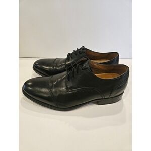Bostonian Mens Black Leather Cap Toe Oxford Dress Shoes 16326 Size 10 W
